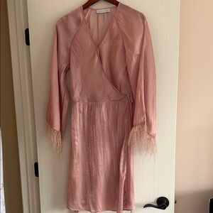 Elegant Pink Wrap Dress